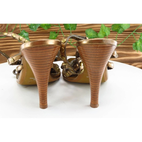 LINEA Paola Sz 8.5 M Gold Gladiator Leather Women Sandals - Picture 6 of 10